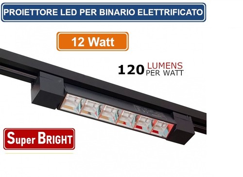 Faretto binario 12w nero - faretto, a